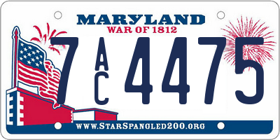 MD license plate 7AC4475