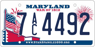 MD license plate 7AC4492