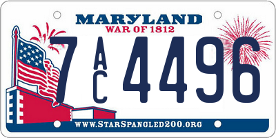 MD license plate 7AC4496