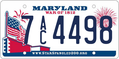 MD license plate 7AC4498