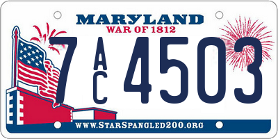 MD license plate 7AC4503