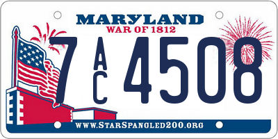 MD license plate 7AC4508