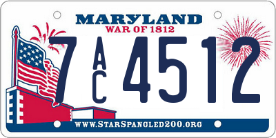 MD license plate 7AC4512