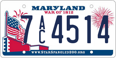 MD license plate 7AC4514