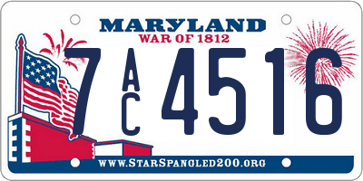 MD license plate 7AC4516