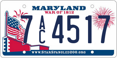 MD license plate 7AC4517