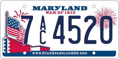 MD license plate 7AC4520