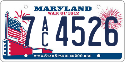 MD license plate 7AC4526