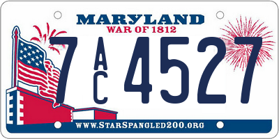 MD license plate 7AC4527