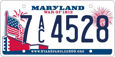 MD license plate 7AC4528