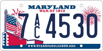 MD license plate 7AC4530
