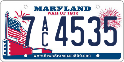 MD license plate 7AC4535