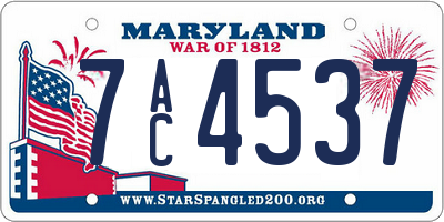 MD license plate 7AC4537
