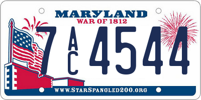 MD license plate 7AC4544