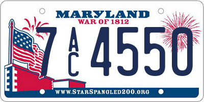 MD license plate 7AC4550