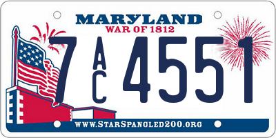 MD license plate 7AC4551