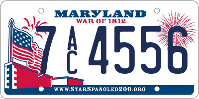 MD license plate 7AC4556