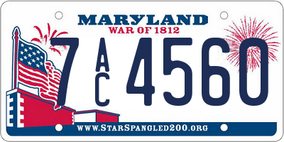 MD license plate 7AC4560