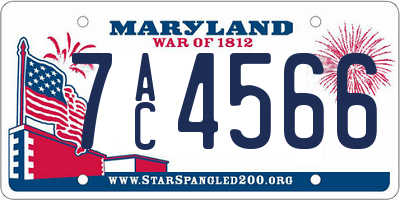MD license plate 7AC4566
