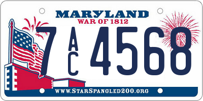 MD license plate 7AC4568