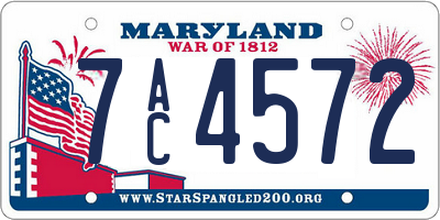 MD license plate 7AC4572
