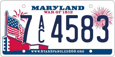MD license plate 7AC4583