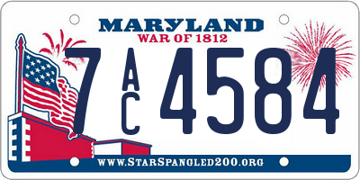 MD license plate 7AC4584