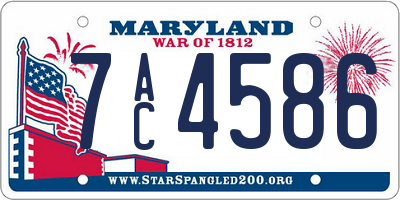 MD license plate 7AC4586