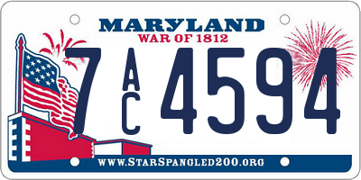 MD license plate 7AC4594