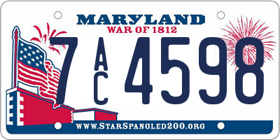 MD license plate 7AC4598