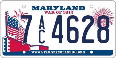 MD license plate 7AC4628