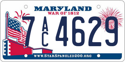 MD license plate 7AC4629