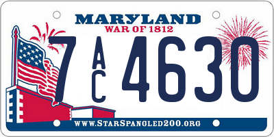 MD license plate 7AC4630