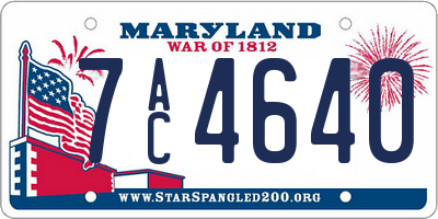MD license plate 7AC4640