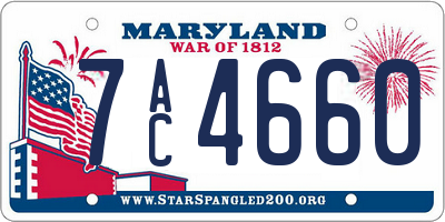MD license plate 7AC4660