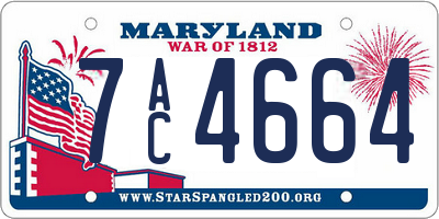 MD license plate 7AC4664