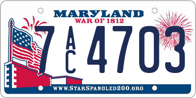 MD license plate 7AC4703