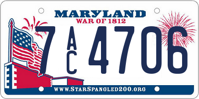 MD license plate 7AC4706