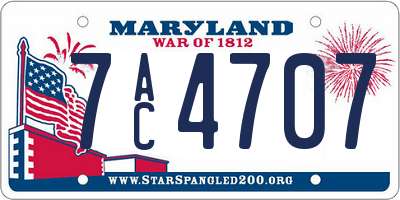 MD license plate 7AC4707