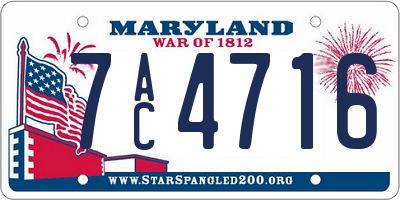 MD license plate 7AC4716