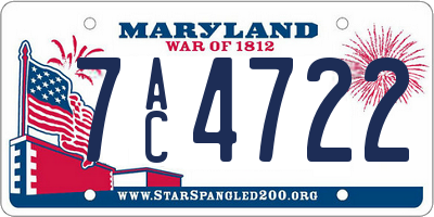 MD license plate 7AC4722