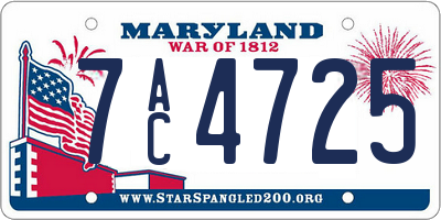 MD license plate 7AC4725