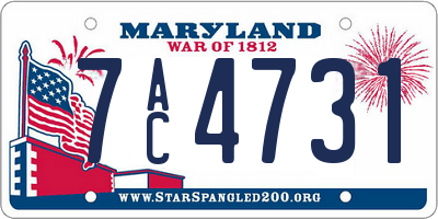 MD license plate 7AC4731