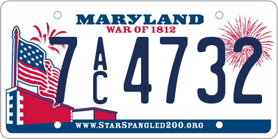 MD license plate 7AC4732