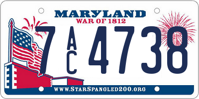 MD license plate 7AC4738