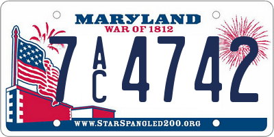 MD license plate 7AC4742