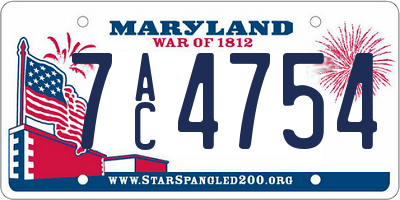 MD license plate 7AC4754