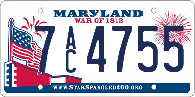 MD license plate 7AC4755
