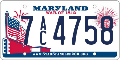 MD license plate 7AC4758