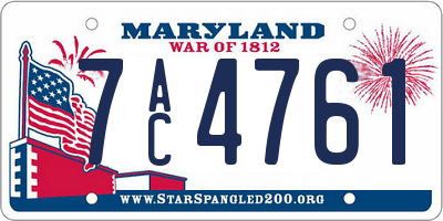 MD license plate 7AC4761